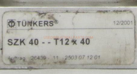 Tunkers Positioning Cylinder SZK 40 T12 x 40-Positioning Cylinder-CD-04-07-Used Industrial Parts