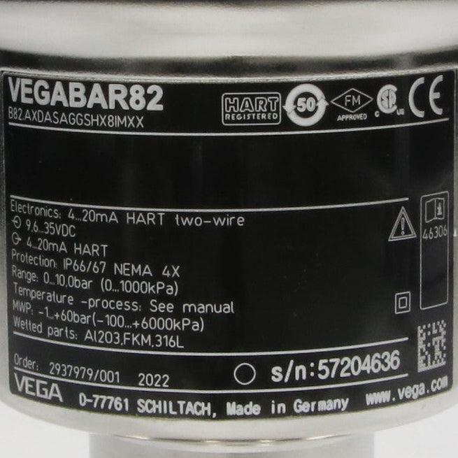 Vega Vegabar 82 Pressure Transmitter - B82.AXDASAGGSHX8IMXX-Pressure Transmitter-Used Industrial Parts