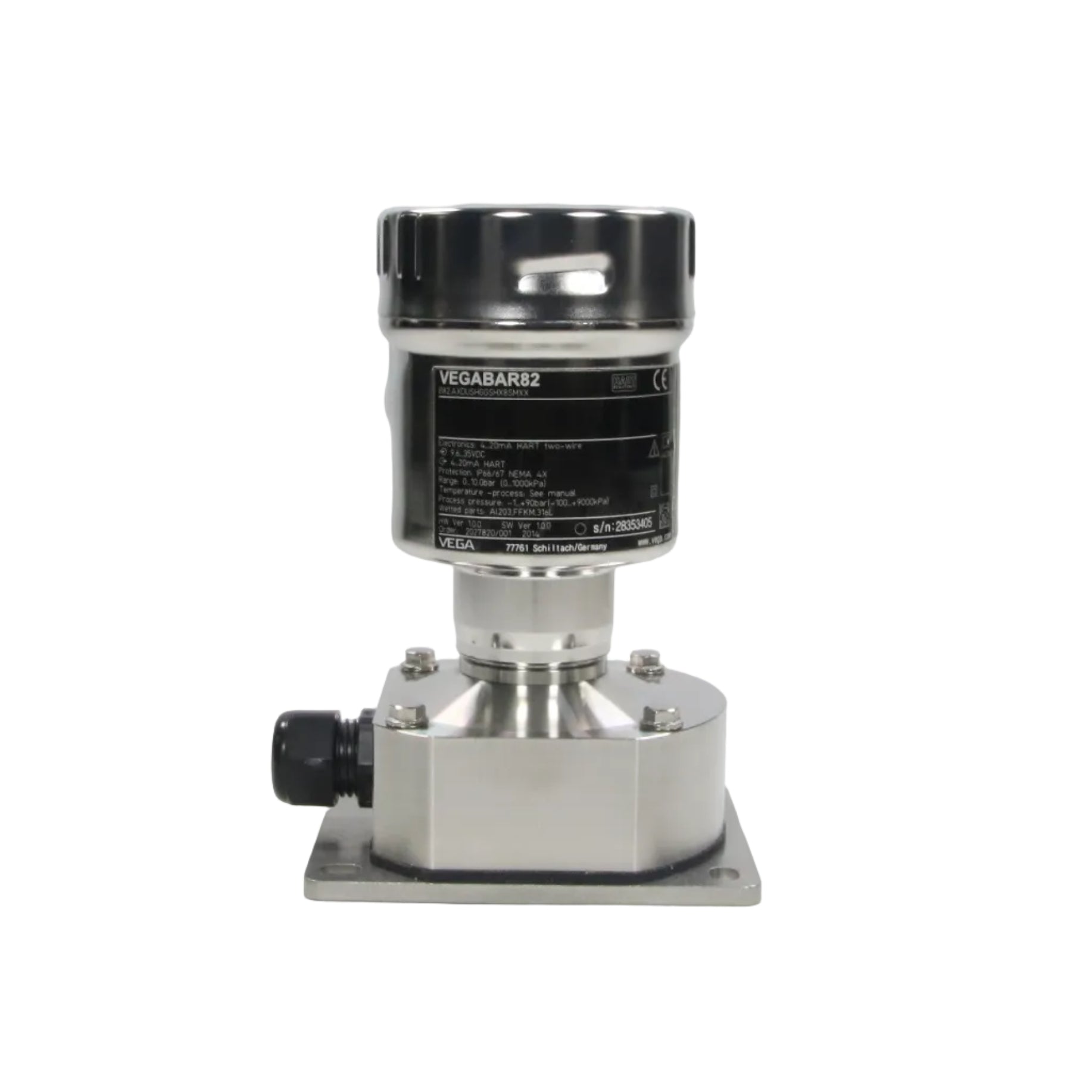 Vega Vegabar 82 Pressure Transmitter - B82.AXDUSHGGSHX8SMXX-Process Pressure Transmitter-Used Industrial Parts