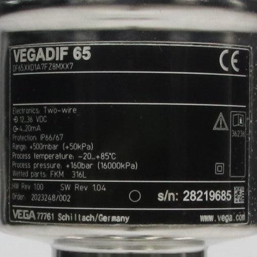 Vega Vegadif 65 Differential Pressure Transmitter - DF65.XXD1A7FZ8MXX7-Differential Pressure Transmitter-Used Industrial Parts