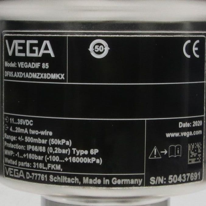 Vega Vegadif 85 Pressure Transmitter - B82.AXD1ADMZX8DMKX-Differential Pressure Transmitter with Display-Used Industrial Parts