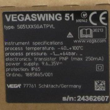 Vega Vegaswing 51 Vibration Level Switch - SG51.XXSGATPVL-Vibration Level Switch-Used Industrial Parts