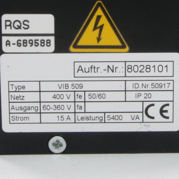 Vibra Schultheis Maschinenfabrik VIB 509 Thyristor Controller-Thyristor Controller-Used Industrial Parts