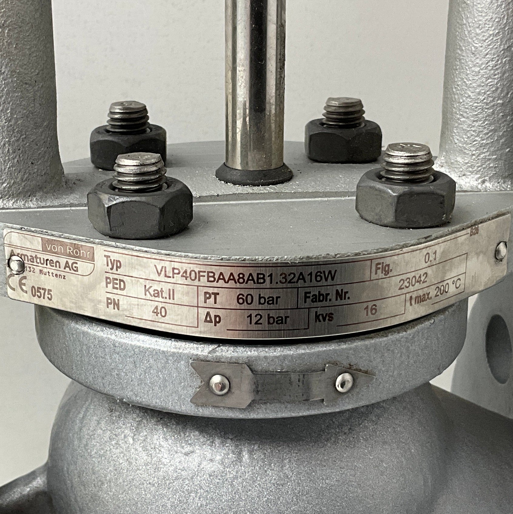 Von Rohr Armarturen AG VLP40FBAA8AB1.32A16W Control Valve-Control Valve-Used Industrial Parts