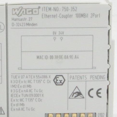 Wago 750 352 Ethernet Coupler-Ethernet Coupler-Used Industrial Parts