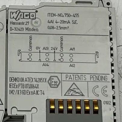 Wago 750-455 Analog Input Module-Analog Input Module-Used Industrial Parts
