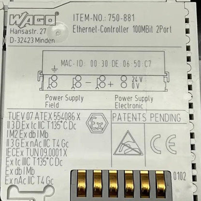 Wago 750-881 Ethernet Programmable Fieldbus Controller-Used Industrial Parts