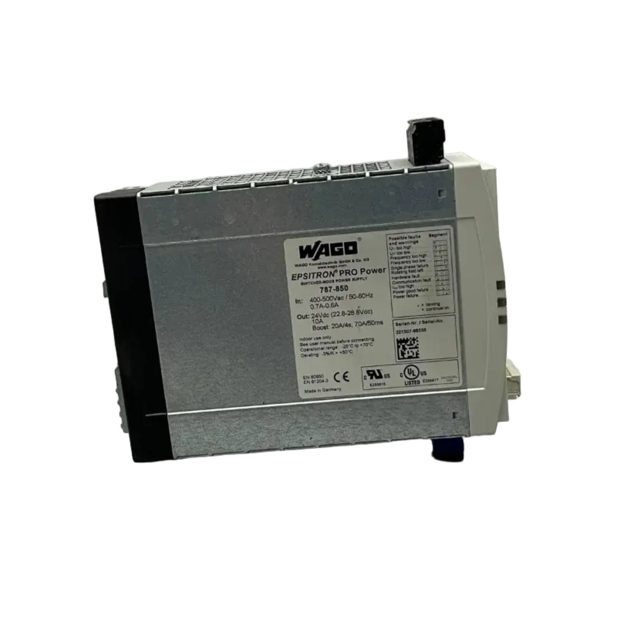 Wago Epsitron Pro Power 787-850 Switched-Mode Power Supply-Switched-Mode Power Supply-Used Industrial Parts