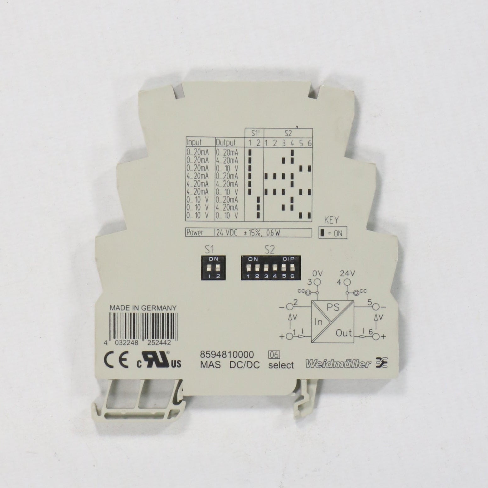 Weidmuller MAS DC/DC Select Signal Converter - 8594810000-Signal Converter-Used Industrial Parts