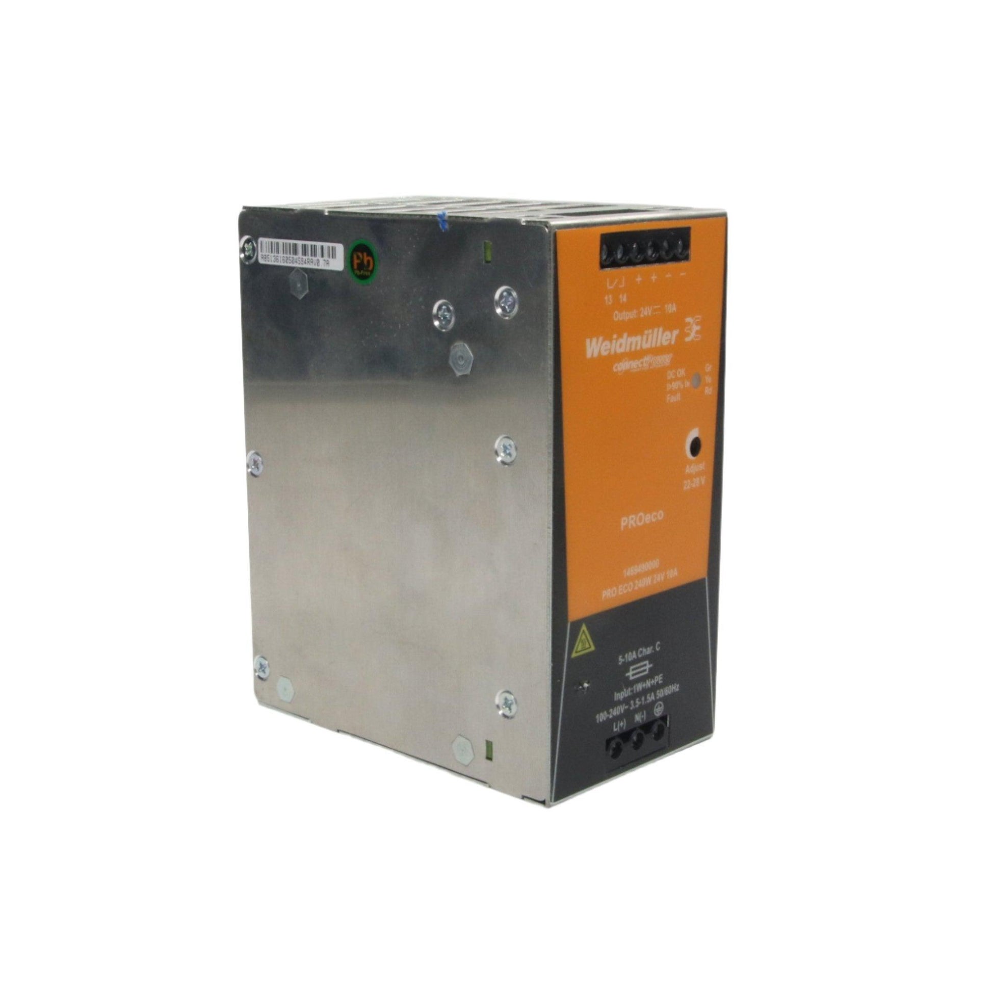 Weidmuller Pro Eco 240W 24V DIN Rail Power Supply-Power Supply-CA-06-07-04-6152425737727-Used Industrial Parts