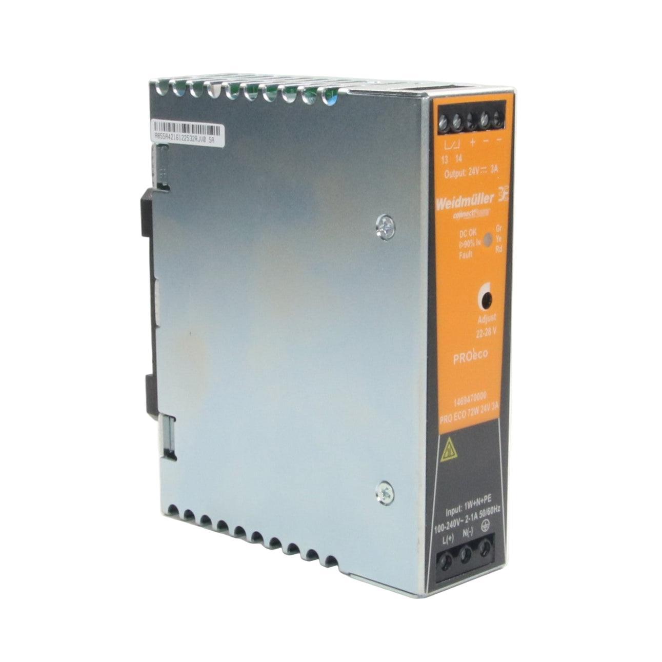 Weidmuller Pro Eco 72W 24V 3A Power Supply-Power Supply-AD-04-05-01-6152428144140-Used Industrial Parts