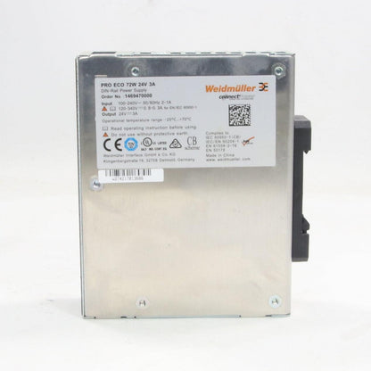 Weidmuller Pro Eco 72W 24V 3A Power Supply-Power Supply-Used Industrial Parts
