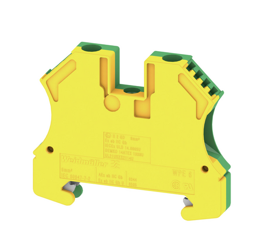 Weidmuller WPE 6 PE Terminal Block (x50pcs)-PE Terminal Block-CA-07-05-07-6152428779762-Used Industrial Parts