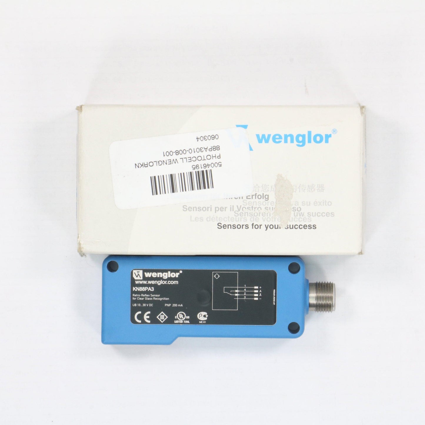 Wenglor KN88PA3 Retro Reflex Sensor-Retro Reflex Sensor-Used Industrial Parts