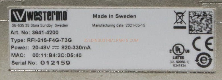 Westermo RedFox RFI-215-F4G-T3G Industrial Routing Switch-Industrial Routing Switch-AD-07-06-02-Used Industrial Parts