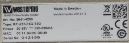 Westermo RedFox RFI-215-F4G-T3G Industrial Routing Switch-Industrial Routing Switch-Used Industrial Parts