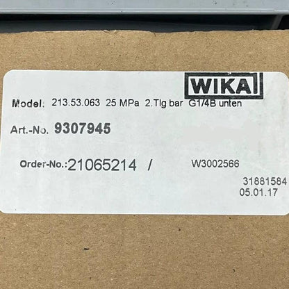 Wika 213.53.063 Manometer - 250 bar-Manometer-Used Industrial Parts