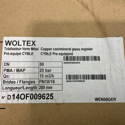 Woltmann Woltex WEN 50 Horizontal Water Meter-Horizontal Water Meter-Used Industrial Parts