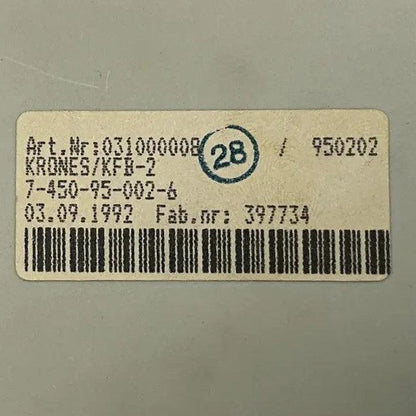Krones AG KFB-2 Timer Relay Module-Timer Relay Module-Used Industrial Parts