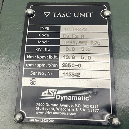 DSI Dynamatic 100TR2/2 Adjustable Speed Eddy-Current Drive with Controller-Adjustable Speed Eddy-Current Drive-Used Industrial Parts