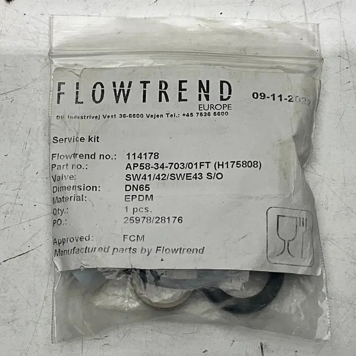 Flowtrend Sanitary Valve Service Kit - 114178-Sanitary Valve Service Kit-Used Industrial Parts