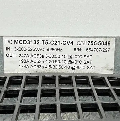 Danfoss MCD 3000 - 175G5046 Soft Starter - MCD3132-T5-C21-CV4-Used Industrial Parts