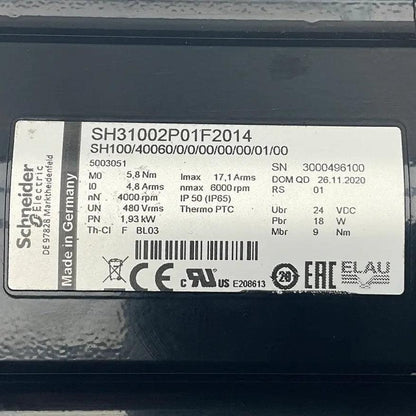 Schneider Electric Lexium SH3 AC Synchronous Servo Motor-AC Synchronous Servo Motor-Used Industrial Parts