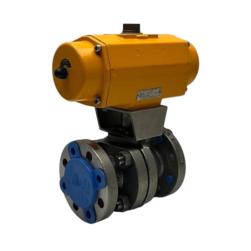 Emerson ES0200 Pneumatic Actuator with Kitz Corporation UTBZM-FS(C) Ball Valve Assembly-Pneumatically Actuated Ball Valve Assembly-BD-01-02-02-6152430393345-Used Industrial Parts