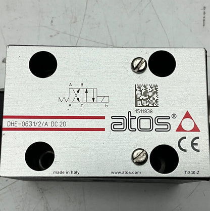 Atos DHE-0631/2/A DC 20 4/2 Way Directional Hydraulic Valve-4/2 Way Directional Hydraulic Valve-Used Industrial Parts