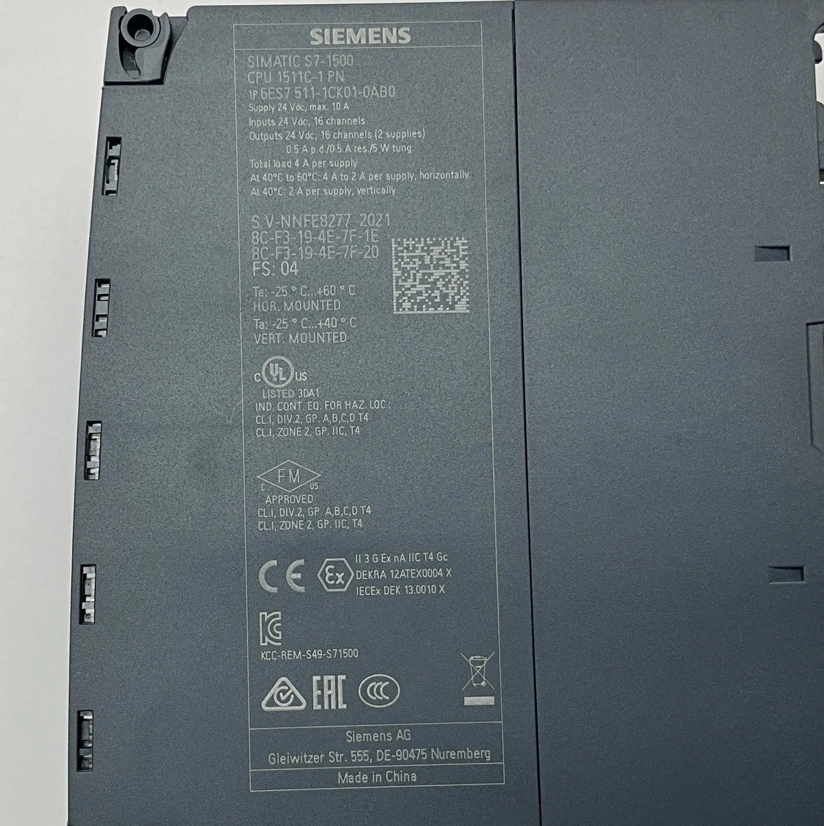 Siemens Simatic S7-1500 CPU - 6ES7 511-1CK01-0AB0-Central Processing Unit-Used Industrial Parts