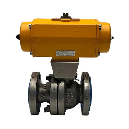 Emerson ES0200 Pneumatic Actuator with Kitz Corporation UTBZM-FS(C) Ball Valve Assembly-Pneumatically Actuated Ball Valve Assembly-Used Industrial Parts