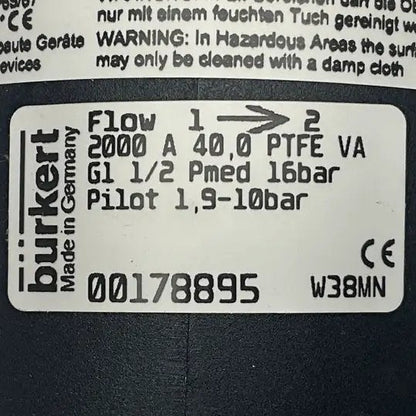 Burkert Type 200 G1 1/2 Angle Seat Valve - 00178895-Angle Seat Valve-Used Industrial Parts