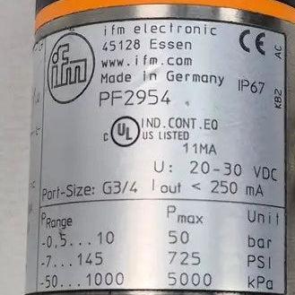 IFM Electronic PF2954 Flush Pressure Sensor-Flush Pressure Sensor-Used Industrial Parts