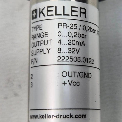 Keller Piezoresistive Low-Pressure Transmitter: Keller P5-25/0.2 Bar/8735.1 Piezoresistive Low-Pressure Transmitter