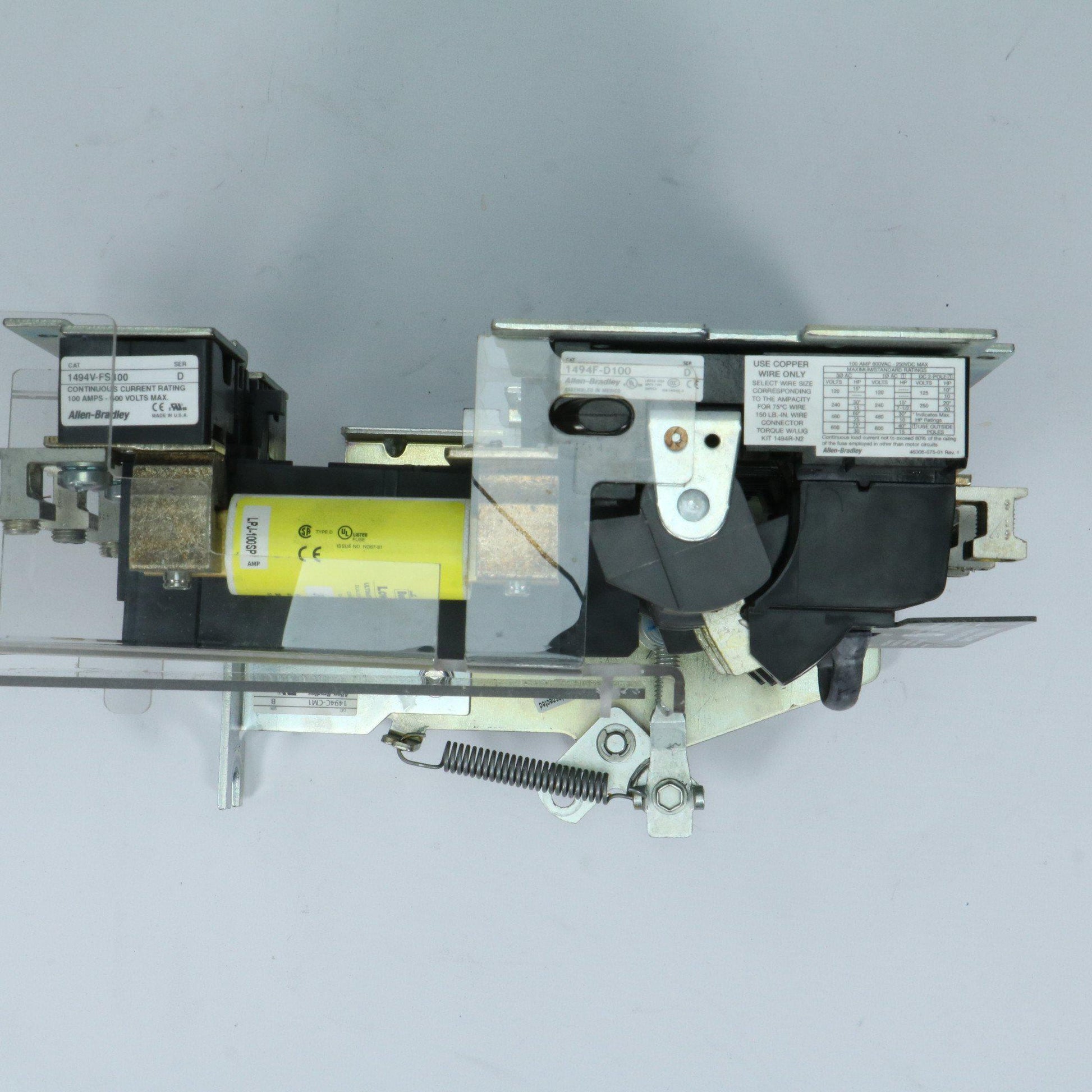 Allen Bradley 1494F-D100 + 1494V-FS100 Main Switch-Electric Components-Used Industrial Parts