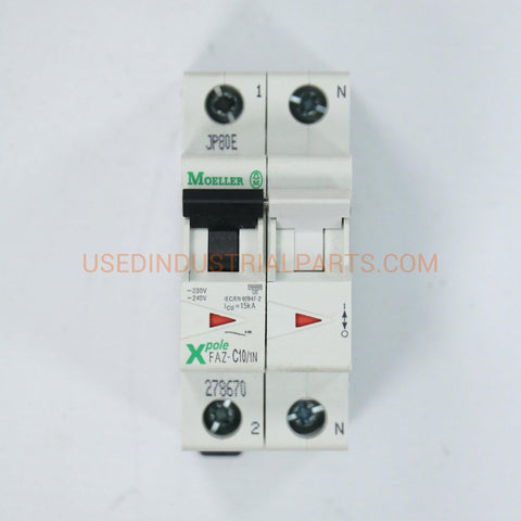 Image of Moeller FAZ-C10/1N Thermal Magnetic Circuit Breaker-Electric Components-AA-04-06-Used Industrial Parts