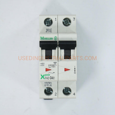 Image of Moeller FAZ-C4/2 Circuit Breaker-Electric Components-AA-06-06-Used Industrial Parts