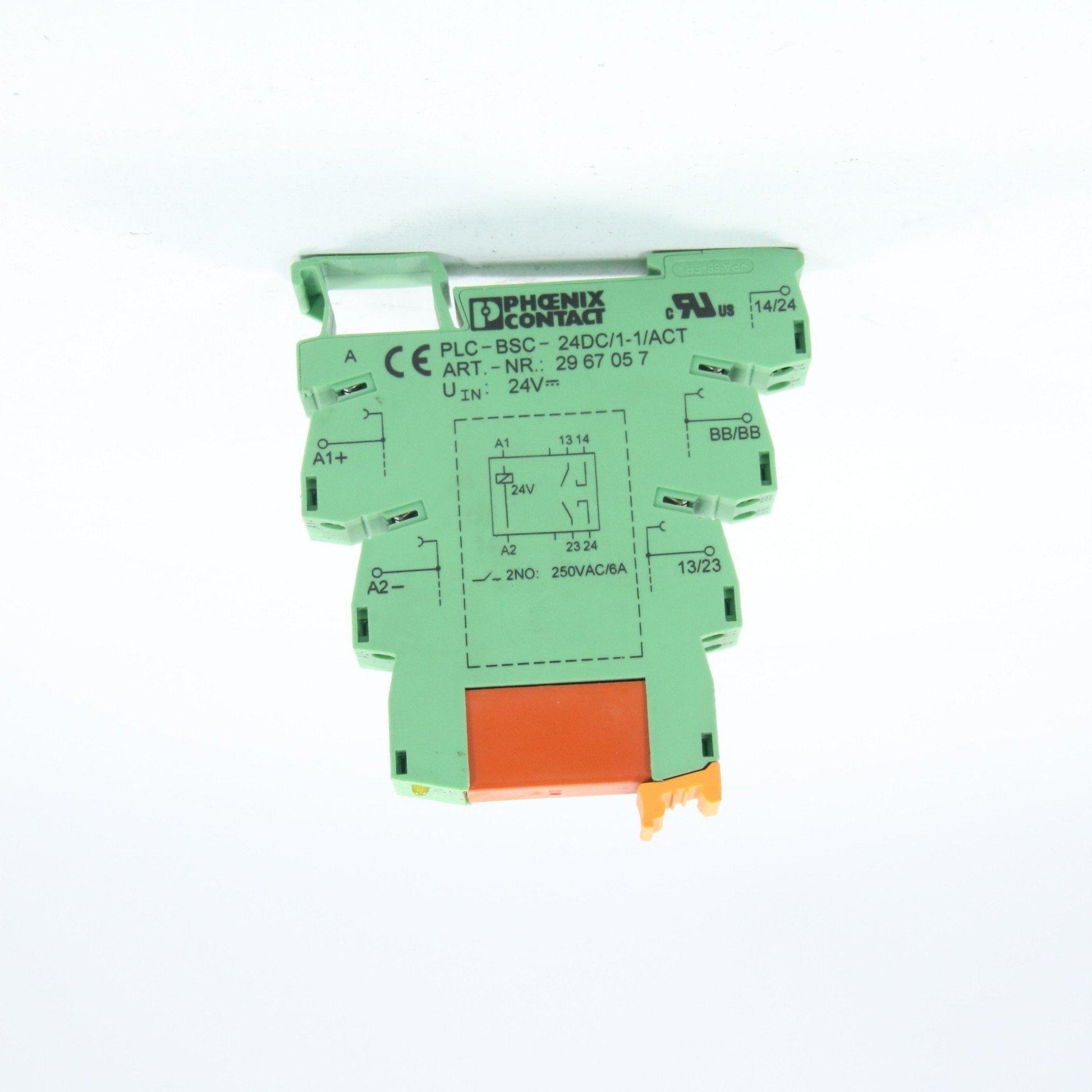 PHOENIX CONTACT PLC-BSC-24DC/1-1/ACT RELAY BASE-Electric Components-Used Industrial Parts