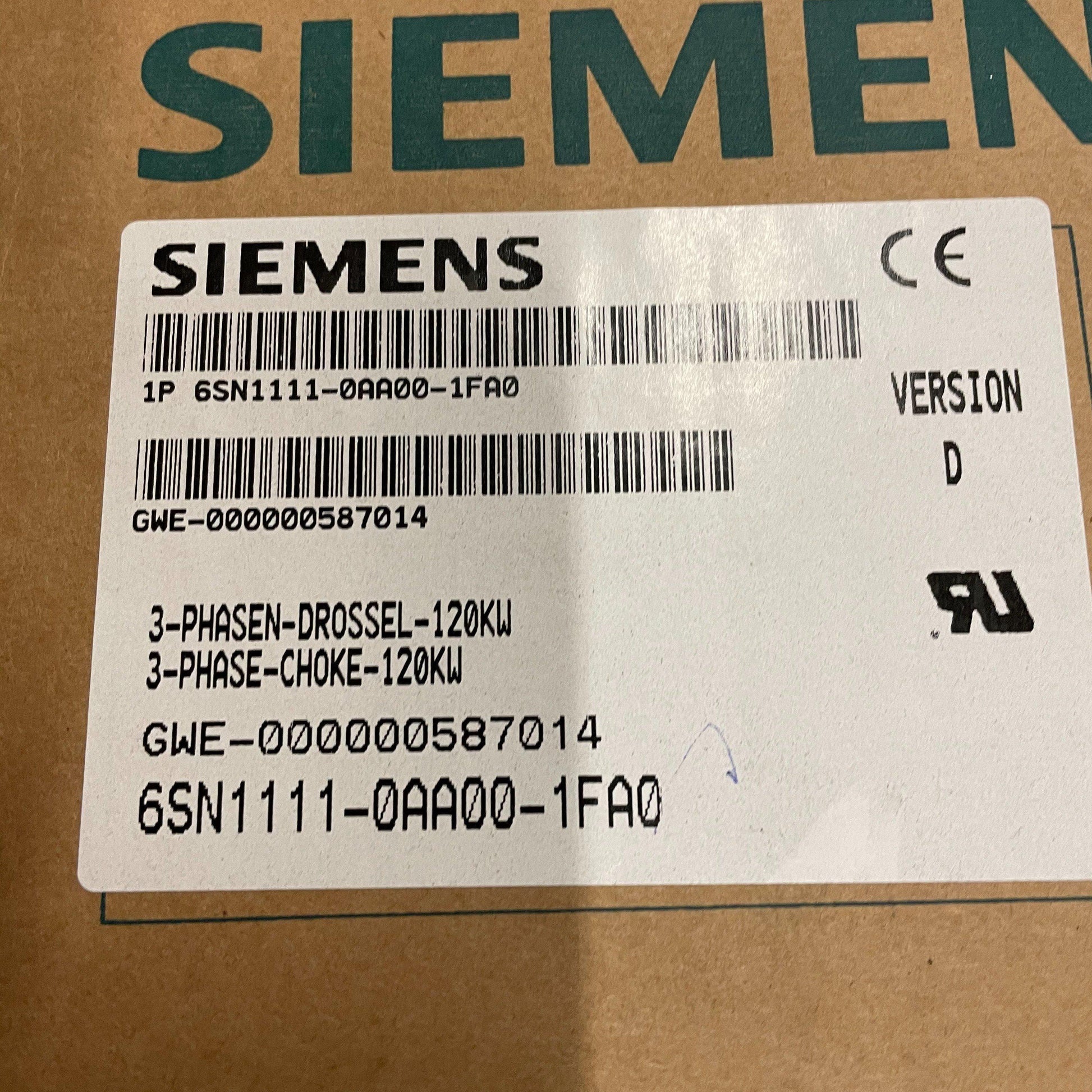 Siemens 3-Phase-Choke-120KW 1P 6SN1111-Electric Components-Used Industrial Parts