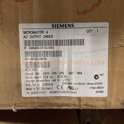 Siemens Micromaster AC output choke 1P SE6400-Electric Components-EA-02-02-Used Industrial Parts