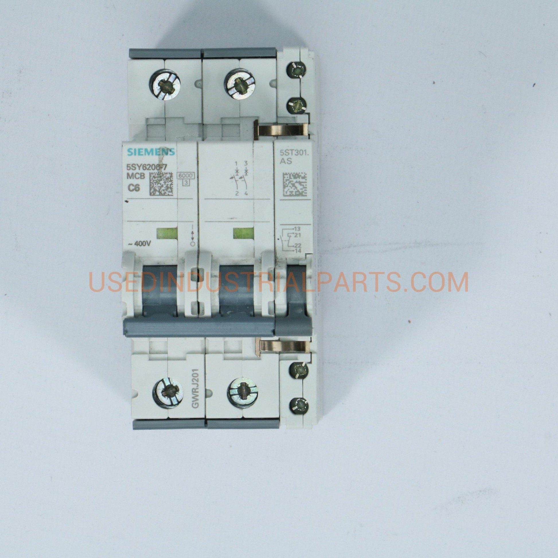 Siemens Miniature circuit breaker 400 V 6kA, 2-pole, C, 6 A, D=70 mm-Electric Components-AA-01-06-Used Industrial Parts