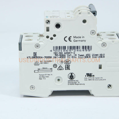 Siemens Miniature circuit breaker 400 V 6kA, 2-pole, C, 6 A, D=70 mm-Electric Components-AA-01-06-Used Industrial Parts