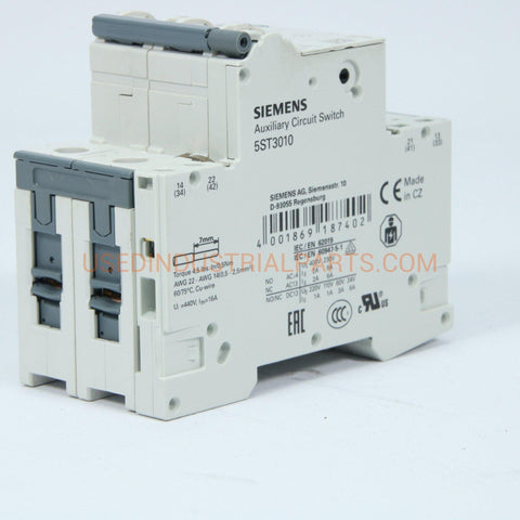 Image of Siemens Miniature circuit breaker 400 V 6kA, 2-pole, C, 6 A, D=70 mm-Electric Components-AA-01-06-Used Industrial Parts