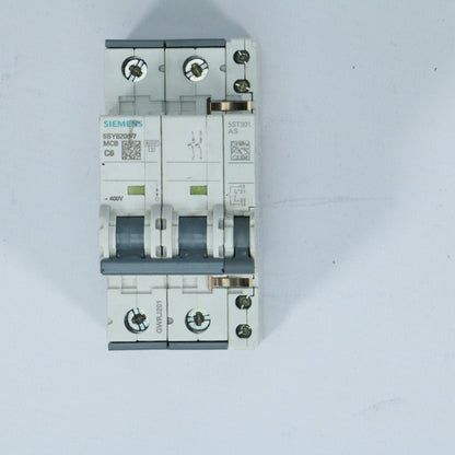 Siemens Miniature circuit breaker 400 V 6kA, 2-pole, C, 6 A, D=70 mm-Electric Components-Used Industrial Parts