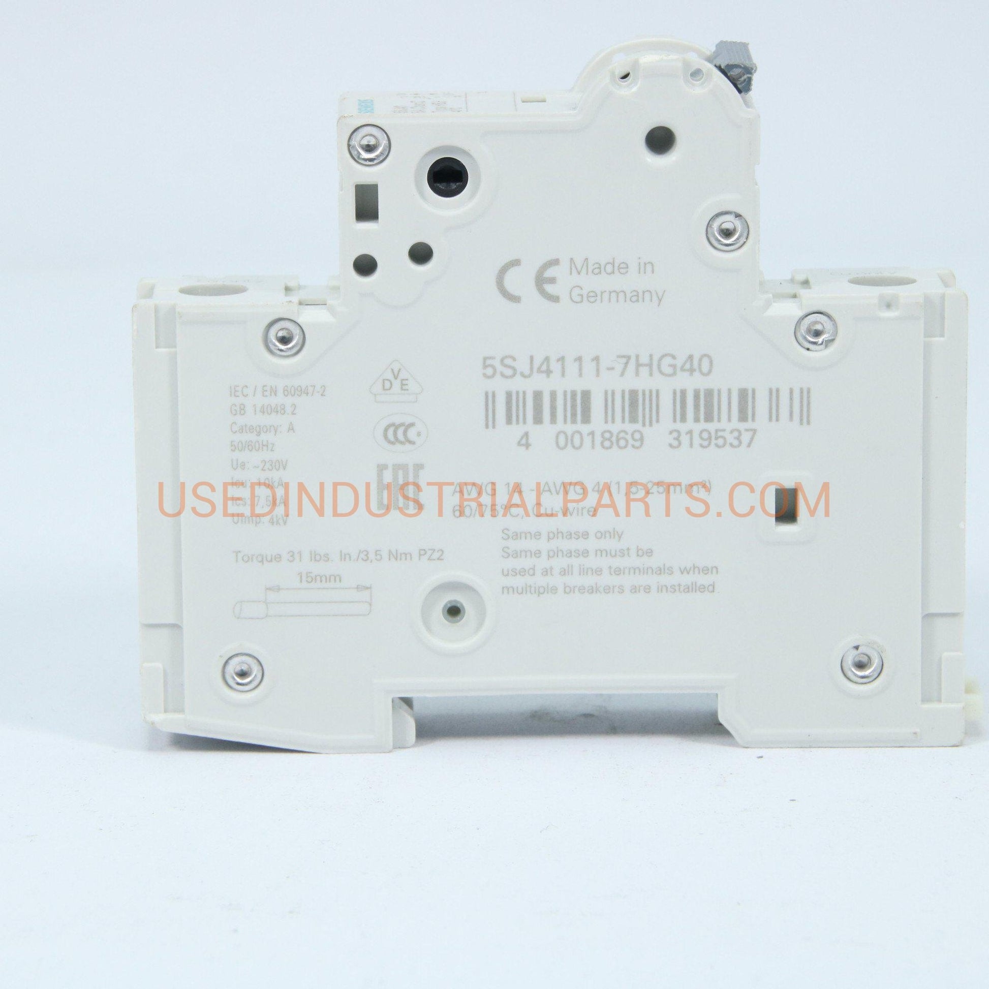 Siemens Miniature circuit breaker 5SJ41 5A-Electric Components-AA-01-06-Used Industrial Parts